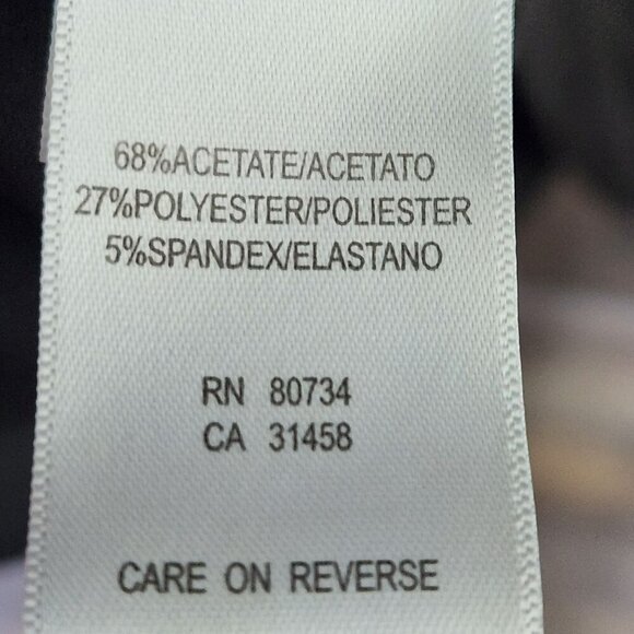 BCBG MAX AZRIA Black Faux Wrap Dress Belted Waist V-Neck Plunge & Short Sleeves - Picture 6 of 16